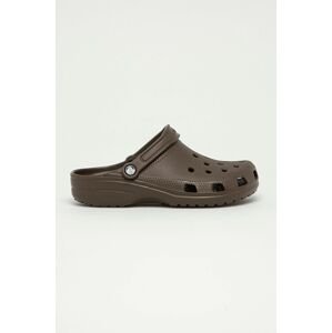 Pantofle Crocs Classic pánské, hnědá barva, 10001