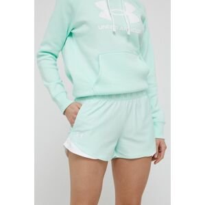 Kraťasy Under Armour 1344552 dámské, zelená barva, s aplikací, medium waist