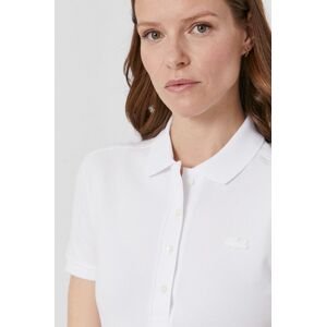 Tričko Lacoste dámské, bílá barva, s límečkem, PF5462-001