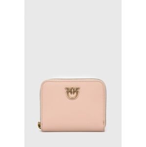 Kožená peněženka Pinko dámská, růžová barva