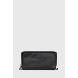 Kožená kosmetická taška Karl Lagerfeld černá barva