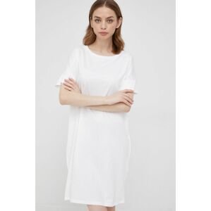 Bavlněné šaty United Colors of Benetton bílá barva, mini, oversize