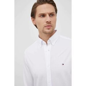 Košile Tommy Hilfiger pánská, bílá barva, slim, s límečkem button-down