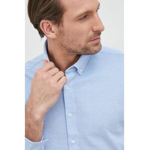 Bavlněné tričko Calvin Klein pánská, slim, s límečkem button-down