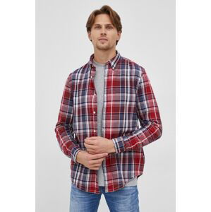 Košile Guess pánské, červená barva, regular, s límečkem button-down