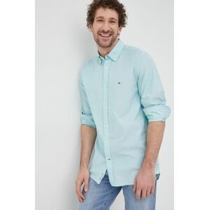 Bavlněné tričko Tommy Hilfiger pánská, regular, s límečkem button-down