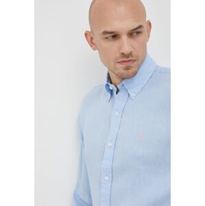 Plátěná košile Polo Ralph Lauren pánská, regular, s límečkem button-down