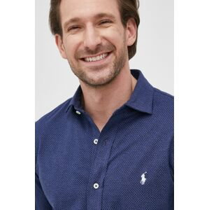 Bavlněné tričko Polo Ralph Lauren tmavomodrá barva, regular, s klasickým límcem