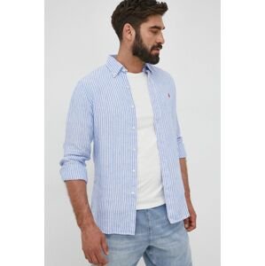 Plátěná košile Polo Ralph Lauren pánská, regular, s límečkem button-down