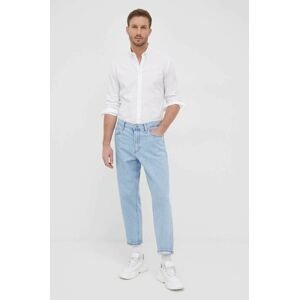 Košile Pepe Jeans Penton pánská, bílá barva, slim, s límečkem button-down
