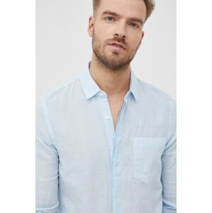 Plátěná košile Calvin Klein pánská, slim, s klasickým límcem