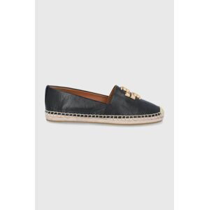 Kožené espadrilky Tory Burch Eleanor Espadrille černá barva