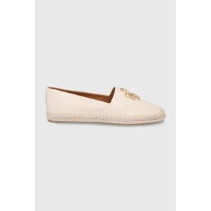 Kožené espadrilky Tory Burch Eleanor Espadrille béžová barva