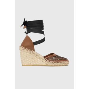 Espadrilky Pinko hnědá barva, na klínku