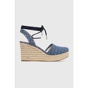 Espadrilky Michael Kors Margie Closed Toe Wedge dámské, tmavomodrá barva, na klínku