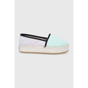 Espadrilky Tommy Jeans fialová barva, na platformě