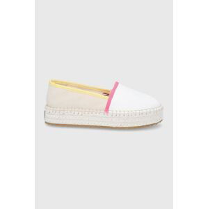 Espadrilky Tommy Jeans bílá barva, na platformě