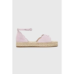 Semišové espadrilky Coach Dillon Suede růžová barva