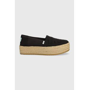 Espadrilky Toms Valencia černá barva, na platformě