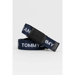 Pásek Tommy Jeans Rev Webbing pánský, tmavomodrá barva