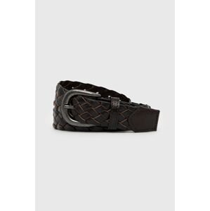 Kožený pásek Sisley pánský, černá barva