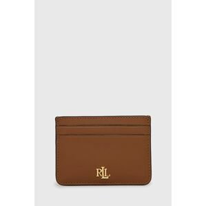 Kožená peněženka Lauren Ralph Lauren dámský, hnědá barva