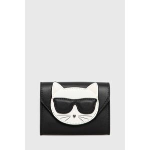 Kožená peněženka Karl Lagerfeld dámský, černá barva