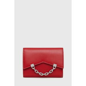 Kožená peněženka Karl Lagerfeld dámský, červená barva