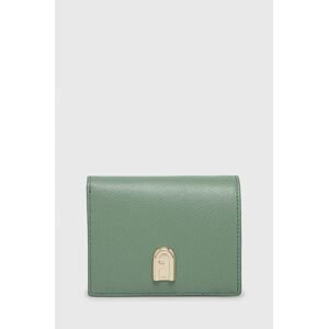 Kožená peněženka Furla dámský, zelená barva