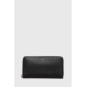 Kožená peněženka HUGO dámský, černá barva