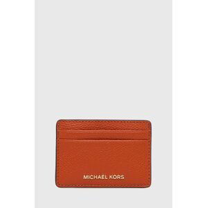 Kožené pouzdro na karty MICHAEL Michael Kors oranžová barva