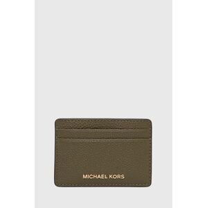 Kožené pouzdro na karty MICHAEL Michael Kors zelená barva