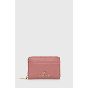 Kožená peněženka MICHAEL Michael Kors dámský, růžová barva