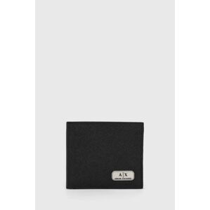 Kožená peněženka Armani Exchange pánský, černá barva