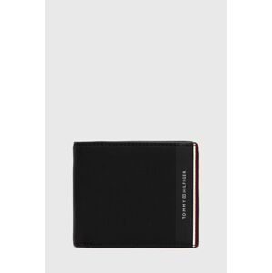 Kožená peněženka Tommy Hilfiger pánský, černá barva