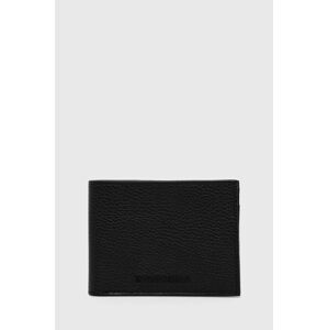 Kožená peněženka a držák na karty Emporio Armani pánský, černá barva