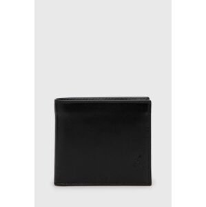 Kožená peněženka Polo Ralph Lauren pánský, černá barva