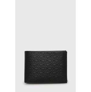Kožená peněženka Calvin Klein pánský, černá barva