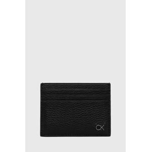Kožené pouzdro na karty Calvin Klein pánský, černá barva