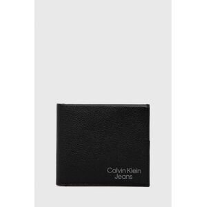 Kožená peněženka Calvin Klein Jeans pánský, černá barva