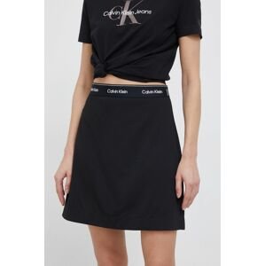 Sukně Calvin Klein černá barva, mini, áčková