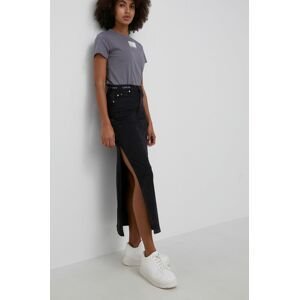 Sukně Calvin Klein Jeans černá barva, midi, jednoduchý