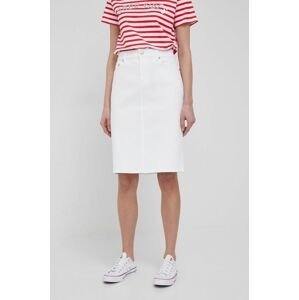 Džínová sukně Lauren Ralph Lauren bílá barva, mini, jednoduchý