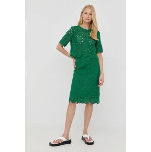 Sukně MAX&Co. zelená barva, midi, jednoduchý