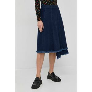 Džínová sukně MAX&Co. tmavomodrá barva, midi, áčková