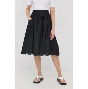 Bavlněná sukně MAX&Co. černá barva, midi, áčková
