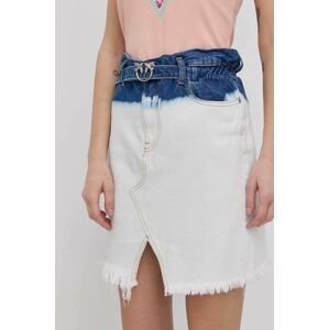 Džínová sukně Pinko bílá barva, mini, jednoduchý