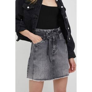 Džínová sukně Pepe Jeans Raisa Skirt Black černá barva, mini