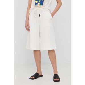 Kraťasy Max Mara Leisure dámské, bílá barva, hladké, high waist