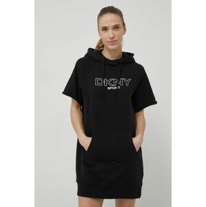 Šaty Dkny černá barva, mini, oversize